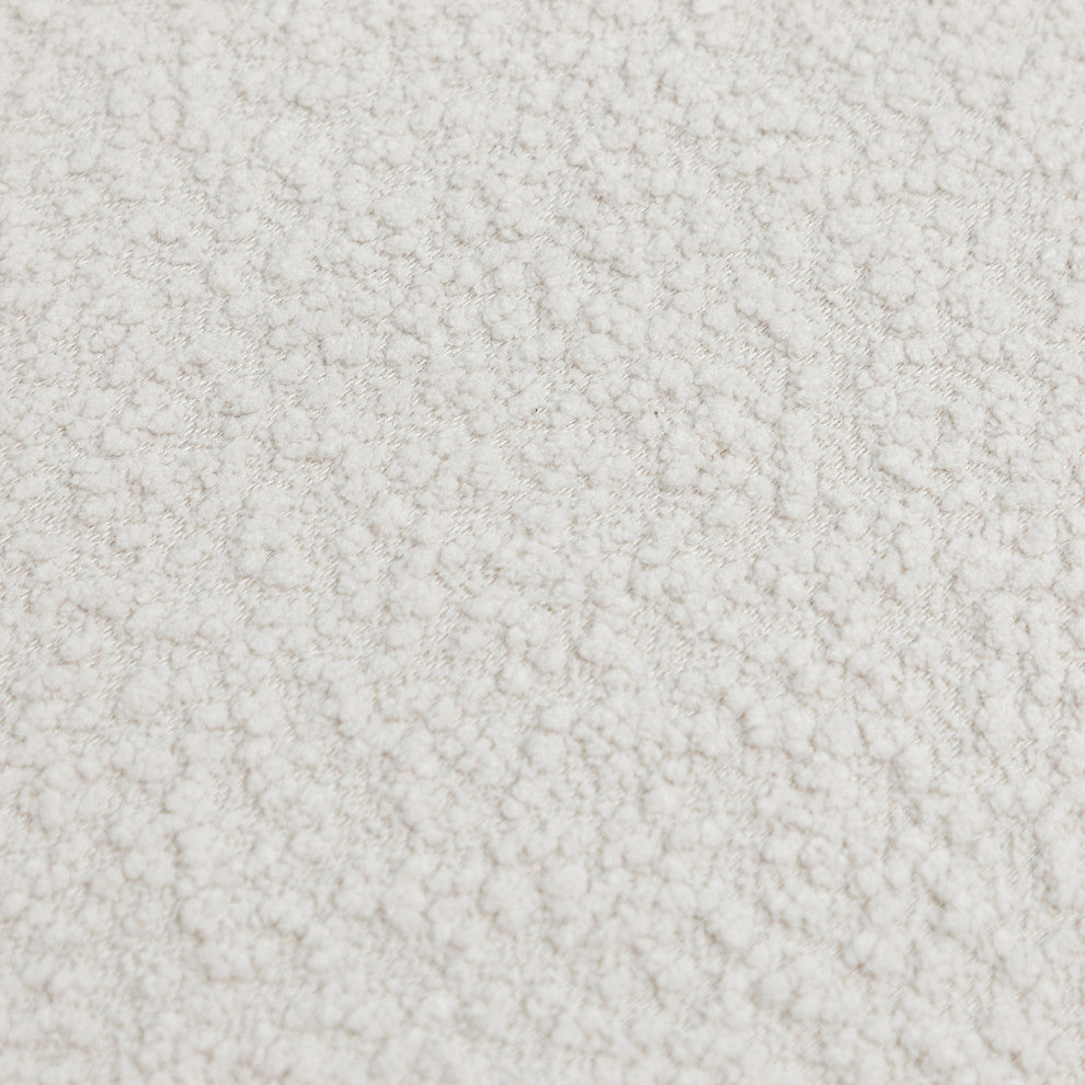 32" Wide Boucle Upholstered Swivel Barrel Chair, White