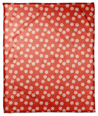 Red Snowflakes Pattern Fleece Blanket
