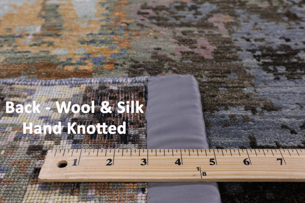 8' 0" X 9' 11" The Lake House Design Handmade Wool and Silk Modern Rug Q6849