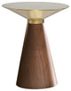 Iris 20-inch Side Table in Walnut and Brushed Gold