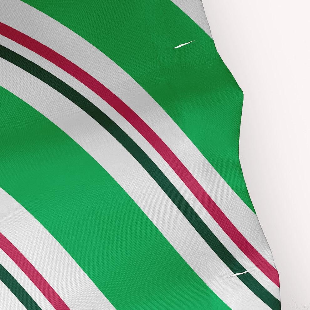 70"Wx73"L Candy Stripes Shower Curtain, Bright Green