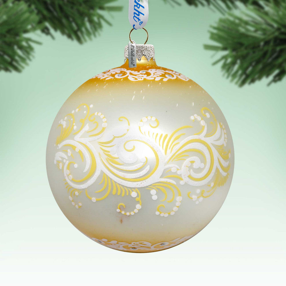 Regal Nativity Lg Glass Ornament, Gold