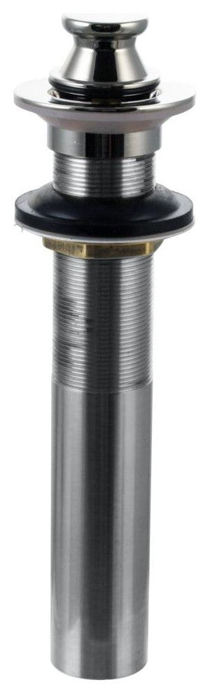 Lift and Turn Lavatory Drain, No Overflow Holes, Exposed, Polished Chrome