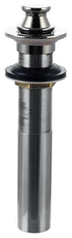 Lift and Turn Lavatory Drain, No Overflow Holes, Exposed, Polished Chrome