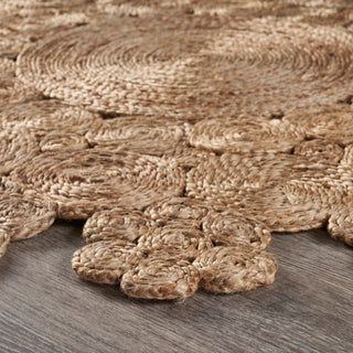 Dazzling Concentric Boutique Organic Jute Rug, 7'6" Round