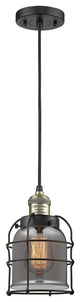 Innovations 201C-BAB-G53-CE Bell Cage 1 Light Mini Pendant, Black Antique Brass