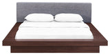 Walnut Gray Freja Queen Fabric Platform Bed