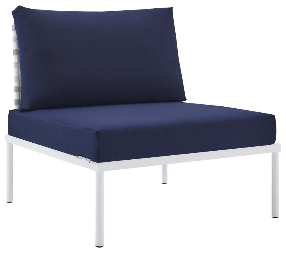Harmony 4-Piece Sunbrella Basket Weave Outdoor Patio Aluminum Seating Set