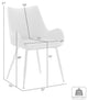 Avery Fabric Dining Room Chair With Gold Legs, Pink