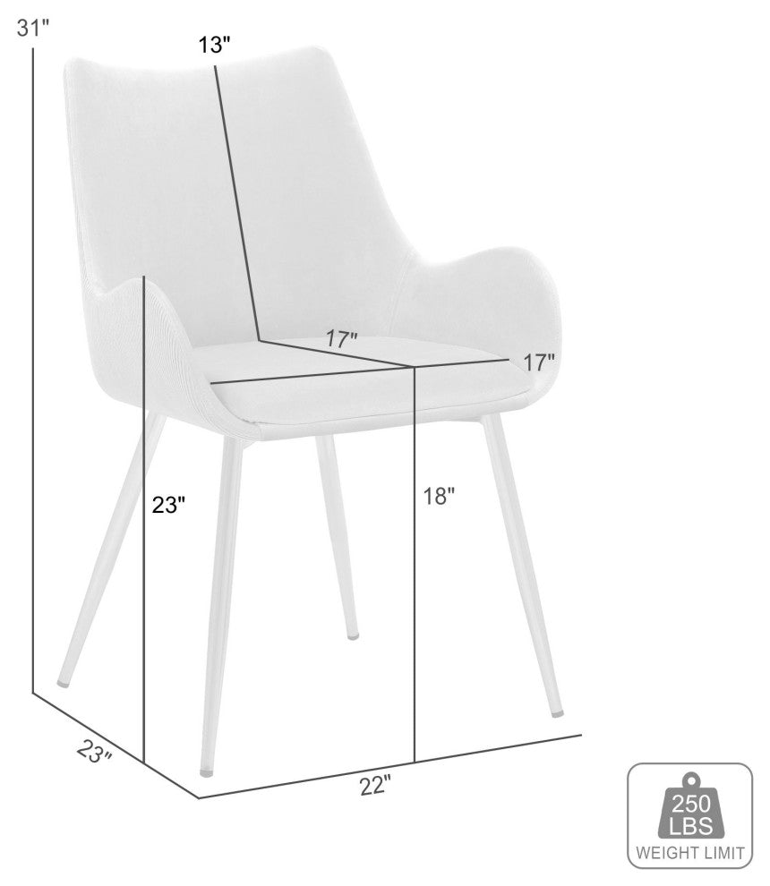 Avery Fabric Dining Room Chair With Gold Legs, Pink