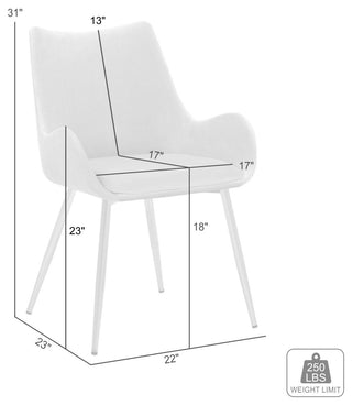 Avery Fabric Dining Room Chair With Gold Legs, Pink