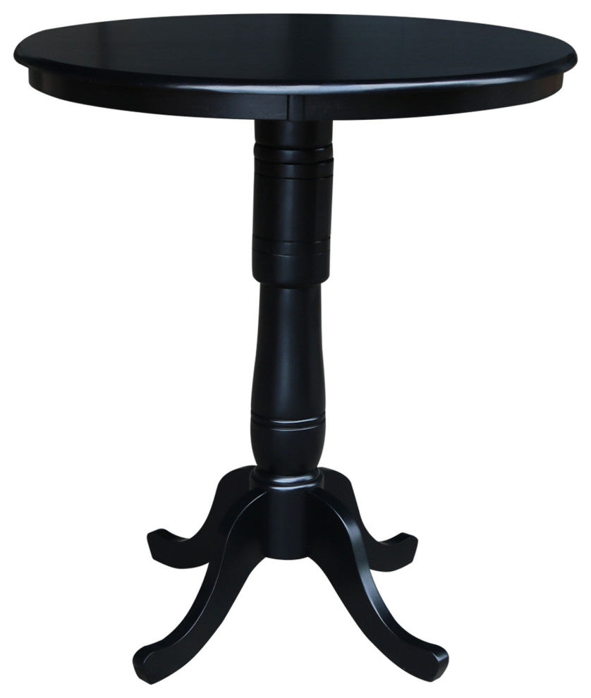 36" Round Top Pedestal Table, Black