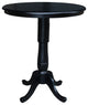 36" Round Top Pedestal Table, Black