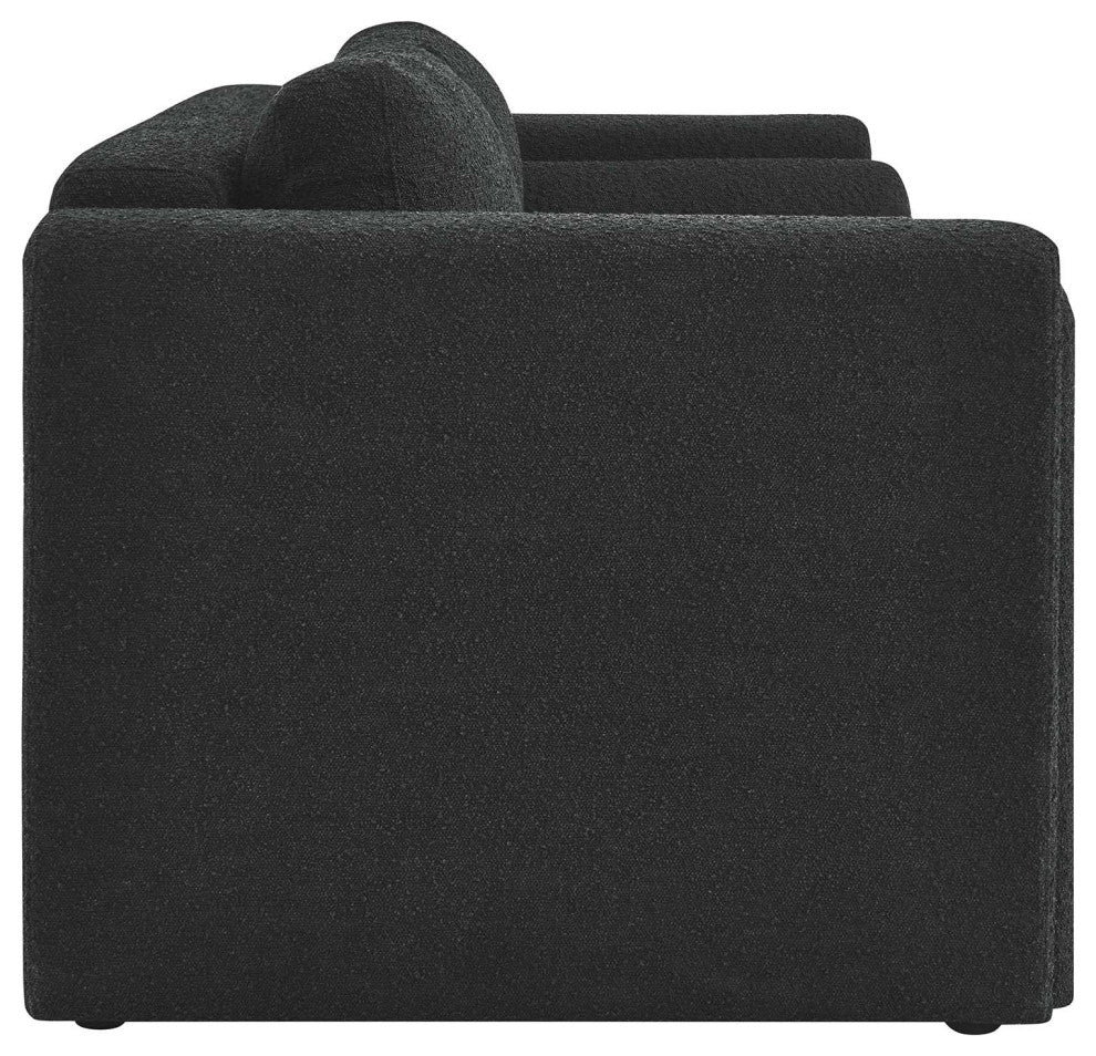 Visible Boucle Fabric Sofa - Black