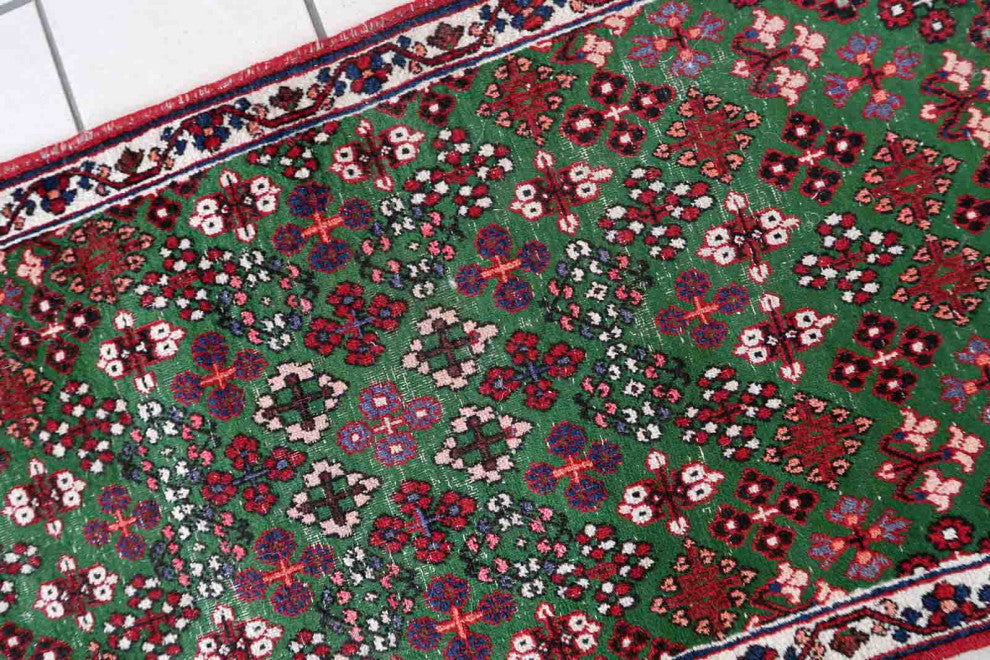 Handmade Antique Persian Joshagan Runner 1.8'x4.8', 57cmx149cm 1930s