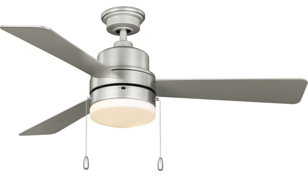 Trevina V 52" 3-Blade Indoor Painted Nickel Ceiling Fan with Light Kit