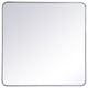 Ellis Soft Corner Metal Rectangular Mirror, Silver, 36"x36"
