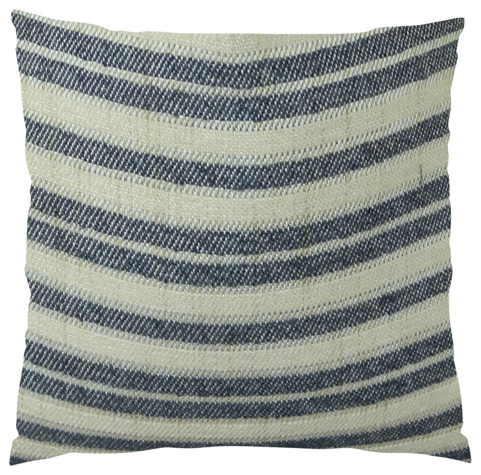 Plutus Stone Manor Indigo Handmade Throw Pillow, (Double sided  22" x 22")