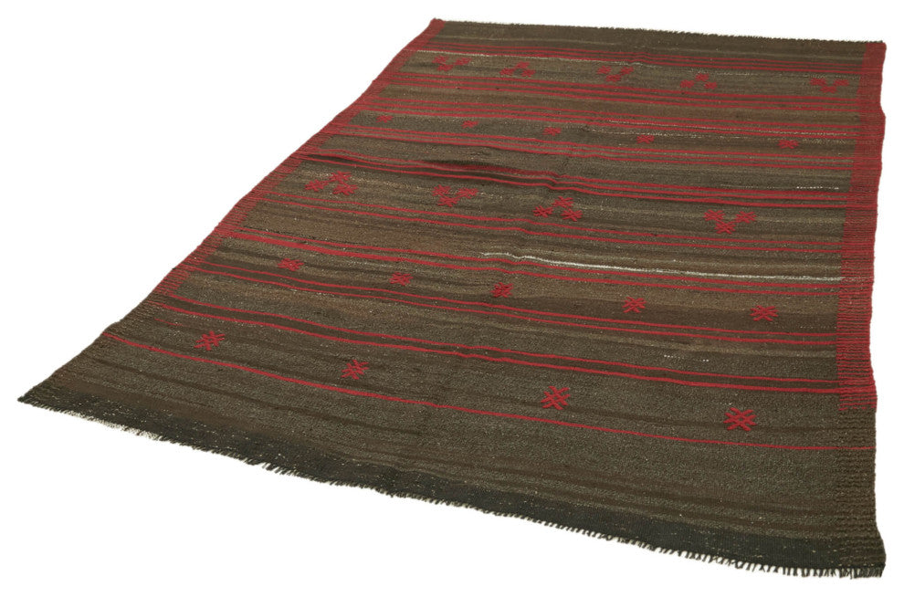 Rug N Carpet - Handmade Oriental 5' 7'' x 8' 6'' Vintage Goat Hair Kilim Rug