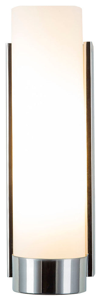 1-Light Bath Vanity Elina Wall Sconce With Frosted Glass Shade, Polished Chrome