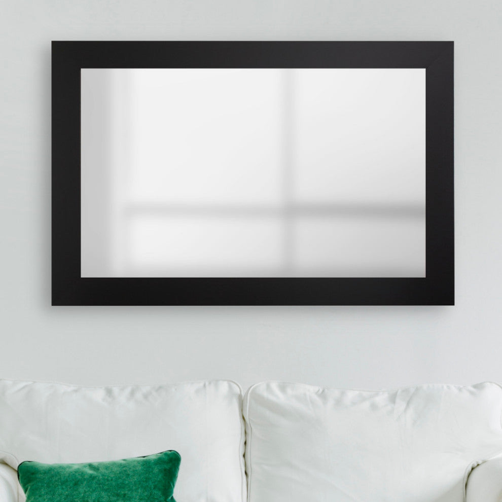 Pendleton Framed Wall Mirror, Black, 28" X 54"
