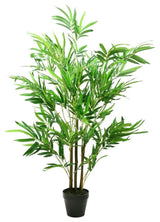 51.5" Decorative Potted Artificial 2-Tone Green and Brown Bamboo Plant