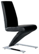 Contemporary PU Dining Chairs, Set of 2, Black