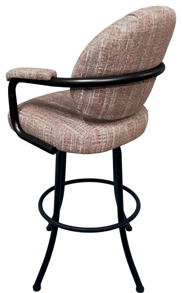 Swivel Counter Metal Pub Set - M-70 Stools 26" or 30", Watusi Madder - Black, 26", Crackle Glass