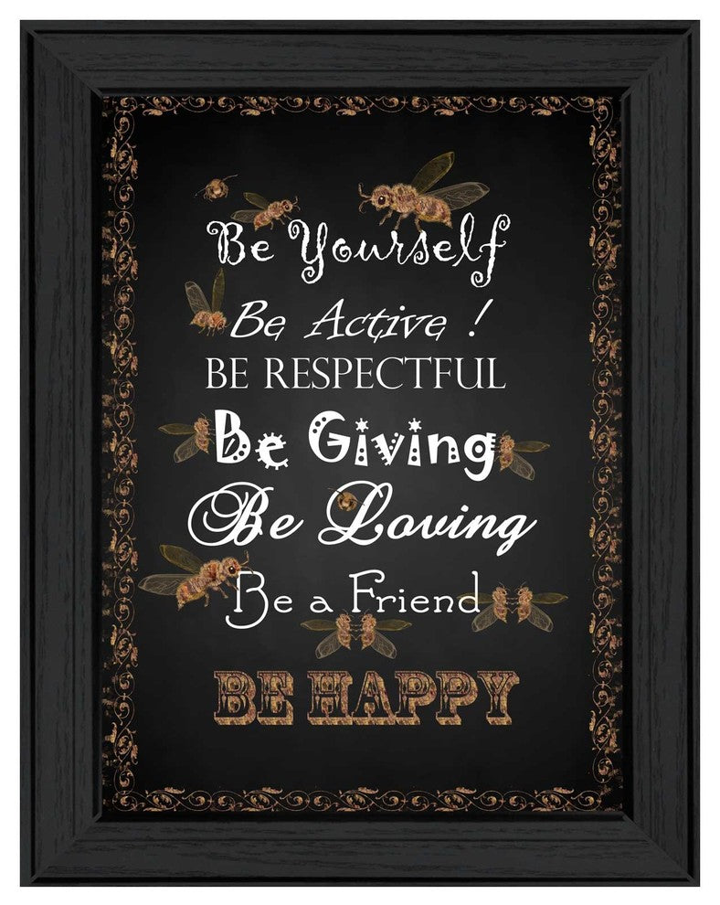 "Be Yourself" By Trendy Decor4U, Printed Wall Art, Ready To Hang, Black Frame