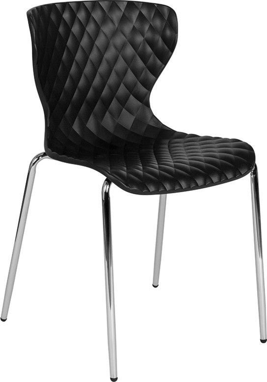 Lowell Contemporary Design Black Plastic Stack Chair