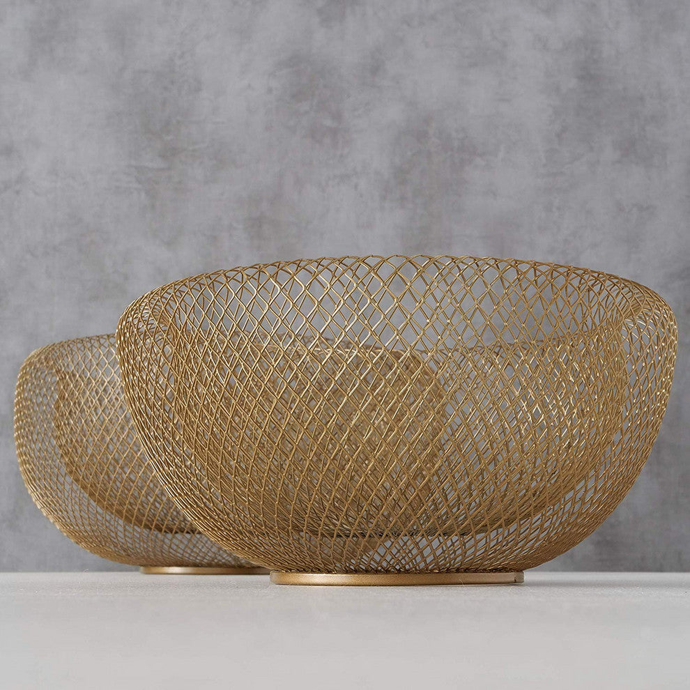 2 Piece Iconic Wire Mesh Fruit Bowls
