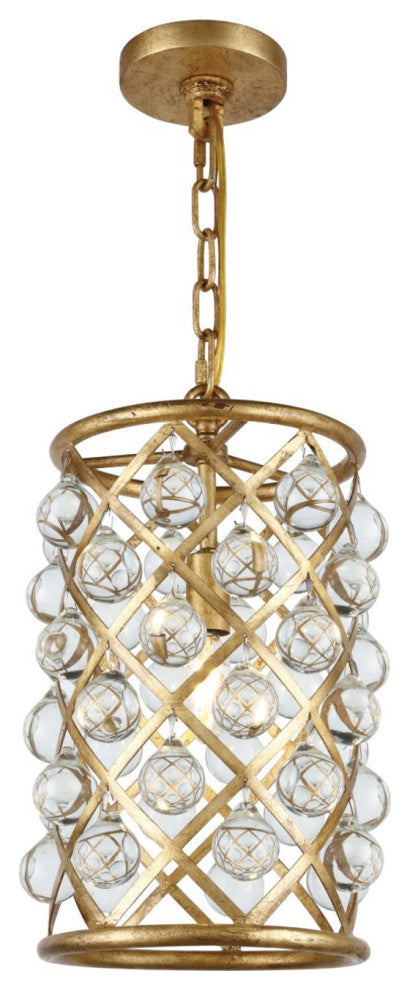 Elegant Lighting 1204D8/RC Madison 8"W Crystal Mini Pendant - Matte Black