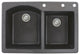 Aversa 33" silQ Granite Drop-in Double Bowl Kitchen Sink with 3 Holes in Black