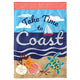 Flag  Double Applique  Take Time To Coast Burlap  Large