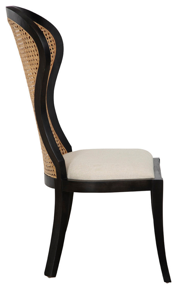 Adrina Mahogany Side Chair, Black