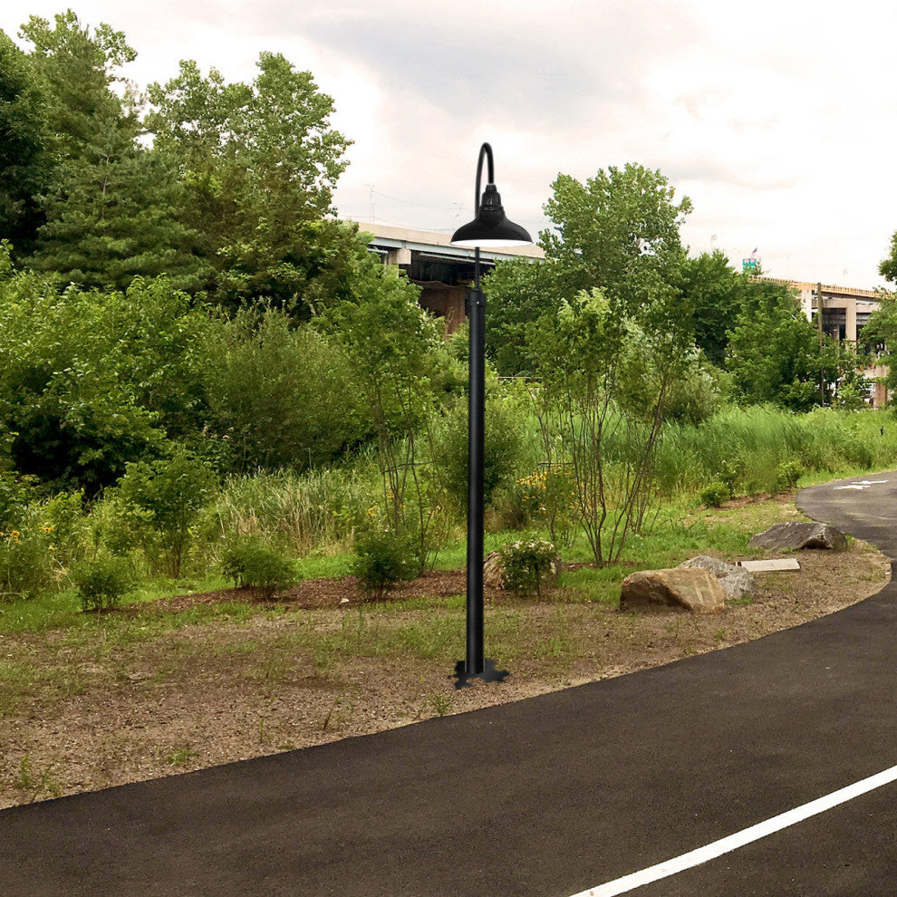 Cocoweb 12" Dahlia LED Post Light in Galvanized Silver With 8' Tall Post