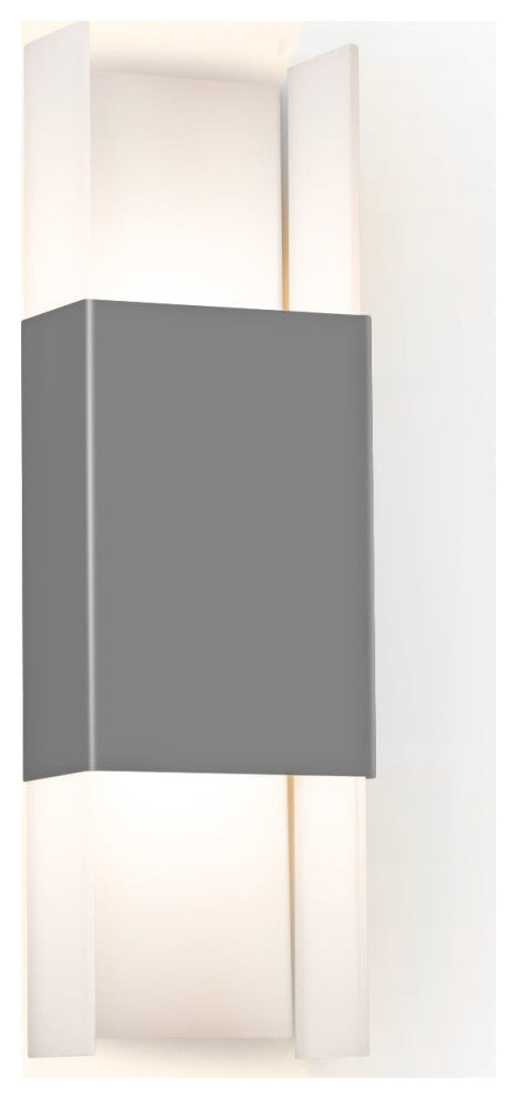 Ansa Outdoor LED Sconce, Matte Gray, Warm White