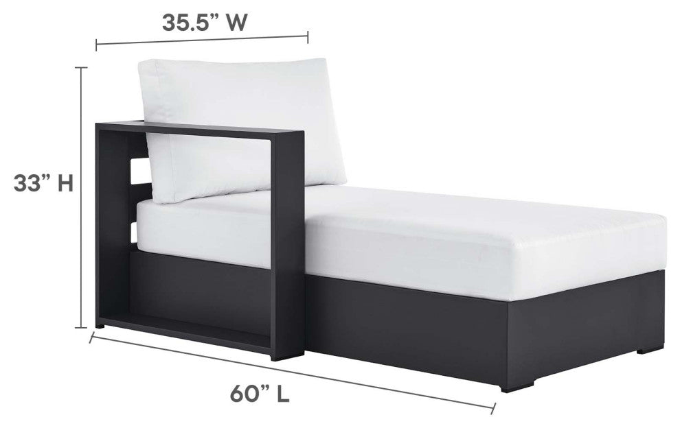 Tahoe Outdoor Patio Powder-Coated Aluminum 3-Piece Left-Facing Chaise Sectional