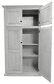 Oak Kitchen Pantry With upper Storage, Bright White Oak