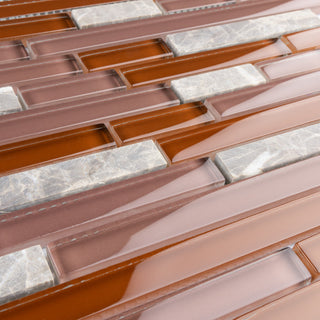 Tessera Piano Bordeaux Glass Wall Tile