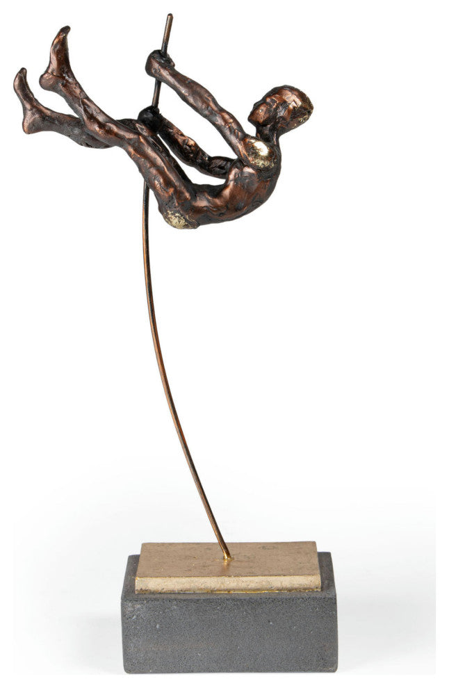 Flying Vaulter Polystone Sculpture, Pole Vaulter 1