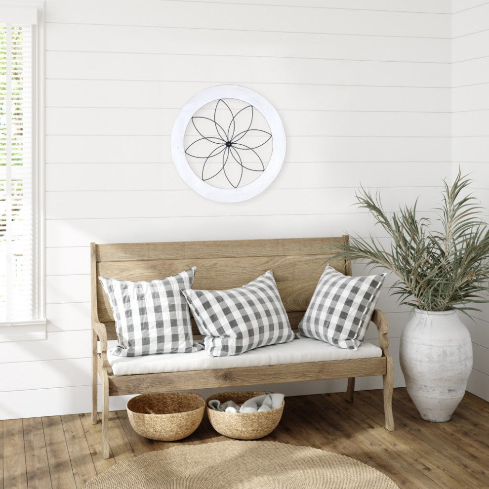 Wire Flower Framed Wall D"cor