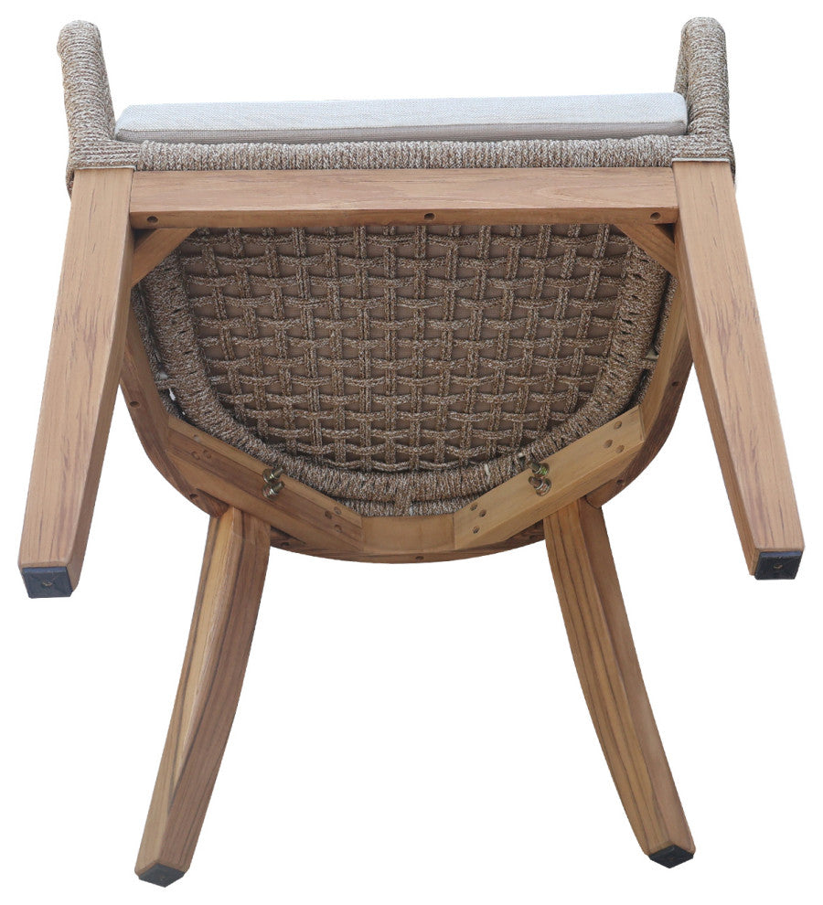 Set of Two Outdoor Teak Patio Dining Chair with Cushions