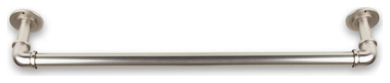 Industrial Pipe Design Towel Rack, Satin Nickel, 24"
