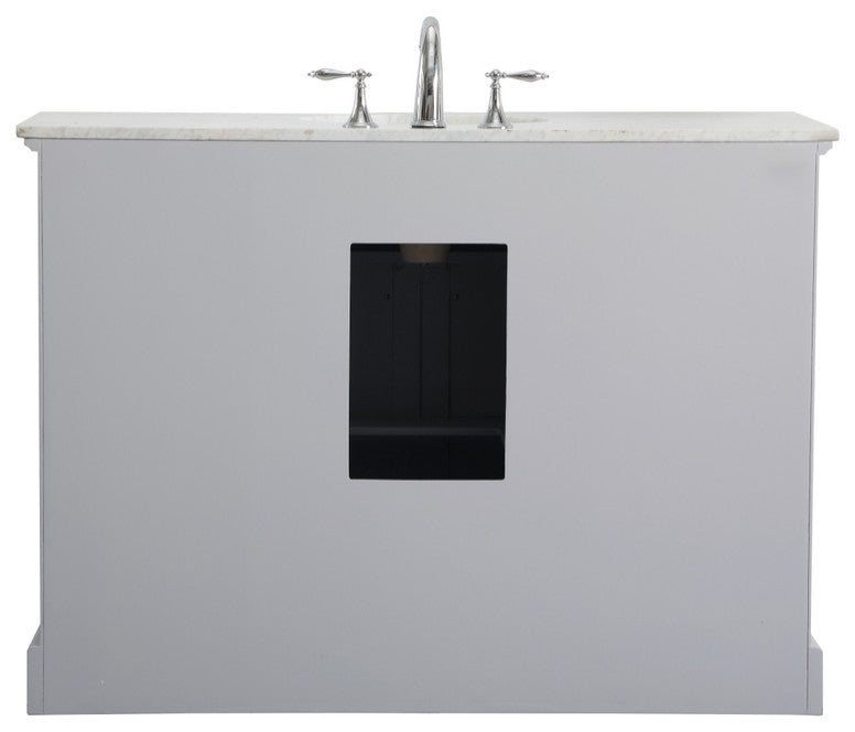 Amber Single Bathroom Vanity, Blue, Light Grey, 48"
