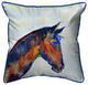 Betsy Drake Blue Horse Large Indoor/Outdoor Pillow 18x18