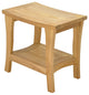 Outdoor Teak Patio Melbourne Shower Spa Bench With Bottom Shelf, 18"