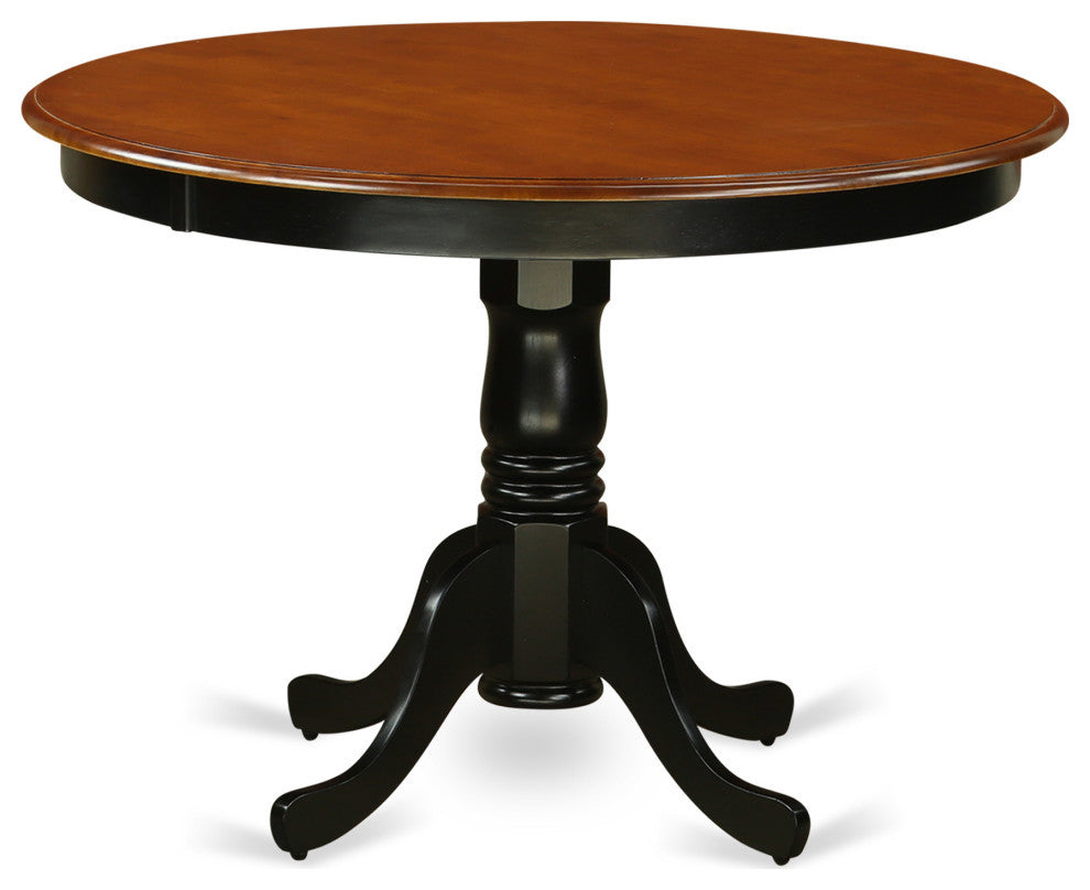3Pc Round 42" Dining Table And Two Wood Seat Chairs