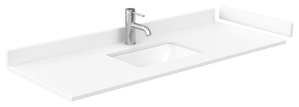 Beckett 54" Dark Gray Single Vanity, White Cultured Marble Top