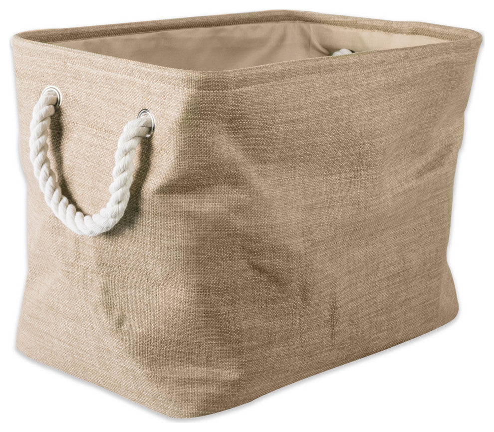Polyester Bin Variegated Taupe Rectangle Medium 16"x10"x12"